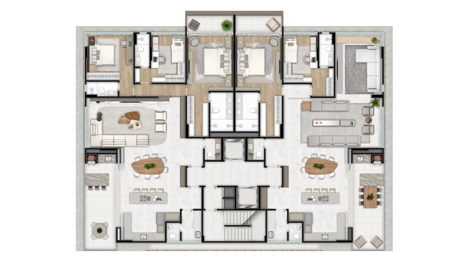 Apartamento Tipo 1 - Cozinha Aberta